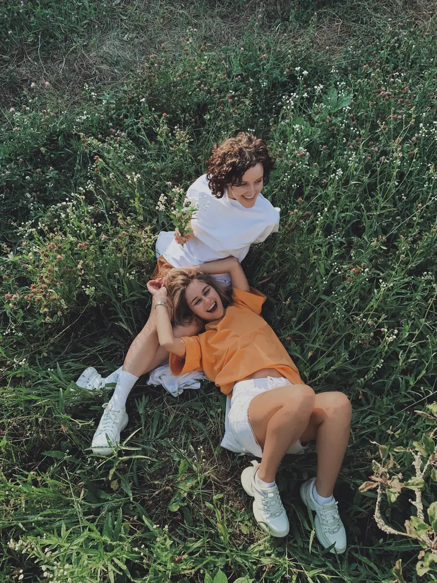 Friends in grass